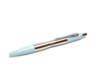 Made in UK 2002-2005 NOS Heavy Stainless Steel PARKER Dimonite Blue Mint Light Turquoise Ballpoint Pen in Box