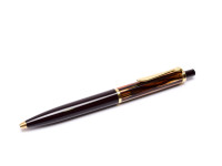 1980s Rare Pelikan K400 Type 1 Old Style (455) 1980s Celluloid Tortoise Brown & Gold Push Button Ballpoint Pen