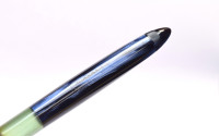 Stunning Rare 1940s-50s Italy's ANCORA Lusso - Blue Sapphire Marbled Celluloid w/ 14K Super Flex EF Nib Piston Fountain Pen