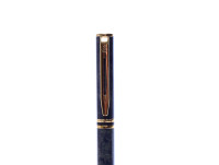 1990s WATERMAN Lauréat/Laureat Grey Marble & Gold Trim Ballpoint Pen Made in France