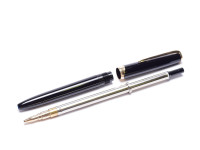 NOS New 1960s MONTBLANC No.12 & No.16 Masterpiece Meisterstuck Black Resin 18K 750 Gold Flex EF Nib Fountain Pen & Mechanical Pencil Set in Box