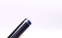 Stunning Rare 1940s-50s Italy's ANCORA Lusso - Blue Sapphire Marbled Celluloid w/ 14K Super Flex EF Nib Piston Fountain Pen