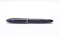 Stunning Rare 1940s-50s Italy's ANCORA Lusso - Blue Sapphire Marbled Celluloid w/ 14K Super Flex EF Nib Piston Fountain Pen