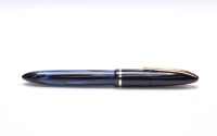 Stunning Rare 1940s-50s Italy's ANCORA Lusso - Blue Sapphire Marbled Celluloid w/ 14K Super Flex EF Nib Piston Fountain Pen