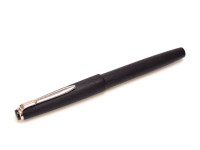 Rare Unique 1980s Reform Germany Matte Brushed Black & Grey Makrolon Special 14K 585 KEF Nib Cartridge Fountain Pen