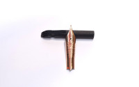 Breathtaking 1930s Italy's ANCORA DUPLEX No. 42 Brown & Green Marbled - Tortoise Honey "Tiger Eye" Celluloid 14K Super Flex GZ Nib Push Button Fountain Pen from the "Attic Find"