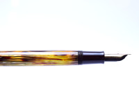 1951 PELIKAN 500 & 550 Rolled Gold Flexible Nib Tortoise Brown Shell Fountain Pen & Pencil Set Leather Pouch