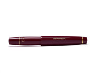 Burgundy Maroon Red Pocket Size KAWECO Sport V16 EF 14K Gold Nib Fountain Pen in Red Leather Pouch