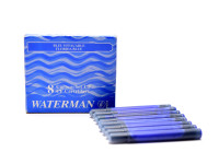 Vintage NOS (For Older Waterman Pens) WATERMAN Specific CF Style Original Made in France FLORIDA ROYAL BLUE Fountain Pen Ink Cartridges Refills - Pack of 8