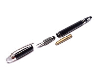 Classic Montblanc STARWALKER Precious Midnight Black Resin & Platinum Trim 14K White Gold M Nib Cartridge/Converter Fountain Pen