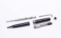 Montblanc 164 Classique Meisterstück / Masterpiece Ballpoint Pen Platinum Trim Line & Black Resin Twist Ballpoint Pen In Box with Refill