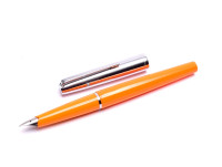 Original PATROMATIC Cartridge/ Converter Filler Orange & Silver Steel EF Extra Fine Nib Fountain Pen 