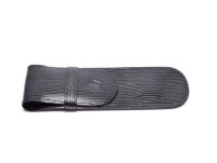 Waterman Black High Quality Leatherette Croc Pattern Pen Pouch Case Sleeve for 1 or 2 Fountain Ballpoint Pens or Pencils