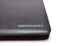 Rare Paper Mate 48 Slots High Quality Black Leatherette Zipper Pouch Fountain Ballpoint Pen Pencil Case Holder/Folder