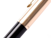 NOS Rare 1969 MKIII Made in England PARKER 61 Custom Aerometric Gold Filled (Rolled Gold) & Black Resin 14K F Nib Fountain Pen