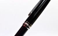 Montblanc 164 Classique Meisterstück / Masterpiece Ballpoint Pen Platinum Trim Line & Black Resin Twist Ballpoint Pen In Box with Refill