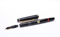 NOS 1980s West W. Germany Mint Rotring Renaissance 2nd Series Black Resin Piston Fountain w/ M Medium GP Nib
