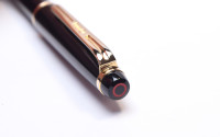 NOS 1980s West W. Germany Mint Rotring Renaissance 2nd Series Black Resin Piston Fountain w/ M Medium GP Nib