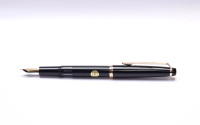 NOS 1980s West W. Germany Mint Rotring Renaissance 2nd Series Black Resin Piston Fountain w/ M Medium GP Nib