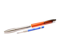 Rare Made in UK 2004 2006 NOS PARKER I.M. Profile XL Vector II Amber Crystal Transparent Orange Gel Ballpoint Pen in Box