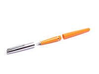 Original PATROMATIC Cartridge/ Converter Filler Orange & Silver Steel EF Extra Fine Nib Fountain Pen