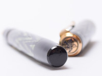 Reform LUXUS Fountain Pen Original Never Used Amazing Art Deco 1930s Reform LUXUS Chevron "Tiger Eye" Jade Green Celluloid w/14K Super Flex Nib Fountain Pen from the "Attic Find"