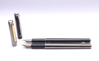 Rare 1990s Mint Rotring 700 Anodized Steel M Nib Indestructible Fountain Pen - Identical to Montblanc Noblesse Slim Line