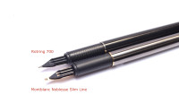 Rare 1990s Mint Rotring 700 Anodized Steel M Nib Indestructible Fountain Pen - Identical to Montblanc Noblesse Slim Line