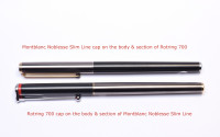 Rare 1990s Mint Rotring 700 Anodized Steel M Nib Indestructible Fountain Pen - Identical to Montblanc Noblesse Slim Line