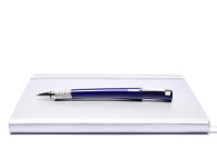 Amazing NOS 2000s WATERMAN Serenite/Sérénité Metallic Lacquered Midnight Blue & 925 Sterling Silver Rollerball / Ballpoint Pen in Box