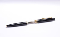 Rare 1990s Pelikan K400 Type 1 Old Style Black Resin & Gold Push Button Ballpoint Pen with Price Tag