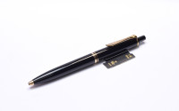 Rare 1990s Pelikan K400 Type 1 Old Style Black Resin & Gold Push Button Ballpoint Pen with Price Tag