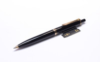 Rare 1990s Pelikan K400 Type 1 Old Style Black Resin & Gold Push Button Ballpoint Pen with Price Tag