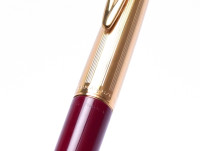 1957 Waterman C/F (CF) Gold Filled & Burgundy Red Resin - First Cartridge 18K Gold F Nib Fountain Pen