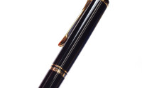 Rare 1990s Pelikan K400 Type 1 Old Style Black Resin & Gold Push Button Ballpoint Pen with Price Tag