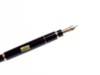 1991 Small Mini Montblanc Meisterstuck Masterpiece W. A. Mozart Black Resin & Gold Fountain & Pencil Set in Box