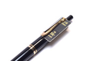 Rare 1990s Pelikan K400 Type 1 Old Style Black Resin & Gold Push Button Ballpoint Pen with Price Tag