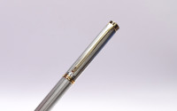 Rare Mint 1992 Pelikan New Classic P390 Barleycorn Texture Silver & Gold Plated Two Tone 18K Flex M Nib Fountain Pen