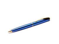 Parker Inflection Tranquil Marine Blue Lacquer Satin 14k Gold Plated Ballpoint Pen In Box
