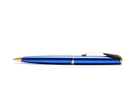 Parker Inflection Tranquil Marine Blue Lacquer Satin 14k Gold Plated Ballpoint Pen In Box