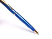 Parker Inflection Tranquil Marine Blue Lacquer Satin 14k Gold Plated Ballpoint Pen In Box