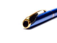 Parker Inflection Tranquil Marine Blue Lacquer Satin 14k Gold Plated Ballpoint Pen In Box