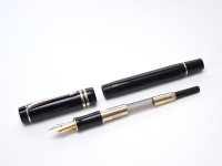 2000 PARKER Duofold International Platinum Black PT 18K 750 Gold F Fine Nib Fountain Pen