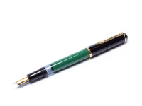 1997 Germany Compact Pelikan M150 Black Green M Medium Nib Piston Fountain Pen