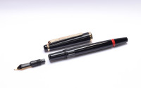 1980s West W. Germany Mint Stunning Rotring Renaissance 2nd Series Black Resin Fountain & Ballpoint Pen Set in Box
