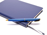 Parker Inflection Tranquil Marine Blue Lacquer Satin 14k Gold Plated Ballpoint Pen In Box