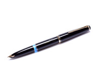 1960s Black Resin MONTBLANC No. 24 14K 585 Gold EF Extra Fine Nib Piston Fountain Pen made for B&W in Box