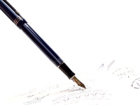 Rare 2004 UK PARKER Duofold International Special Edition Pinstripe Dark Navy Oxford Blue PT 18K Gold M Medium Nib Fountain Pen  w/ Piston Converter