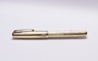 Stunning Custom Art Deco 1930s WATERMAN'S Ideal Solid 18KR or Thick Gold Filled Barleycorn Overlay w/ 14K Super Flex Nib Lever Filler Fountain Pen Made in USA
