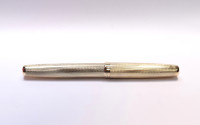 Stunning Custom Art Deco 1930s WATERMAN'S Ideal Solid 18KR or Thick Gold Filled Barleycorn Overlay w/ 14K Super Flex Nib Lever Filler Fountain Pen Made in USA